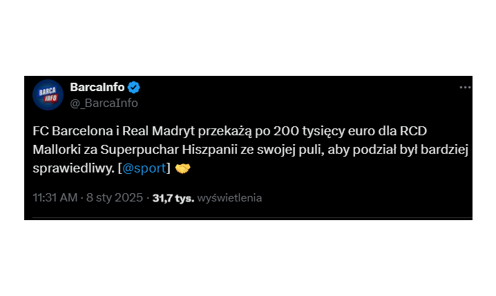 WIELKI GEST Barcy i Realu! Z WŁASNEJ PULI oddadzą...